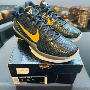 New In Box Nike Kobe VI 6 black del sol dark grey white mens 9 US 429659-002
